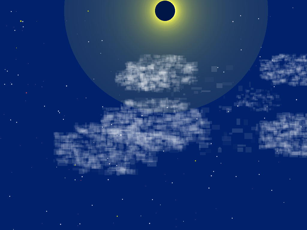 Screenshot of FLTK Sunrise demo moon eclipsing sun